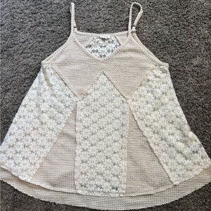 POL Cream and Tan Tank Top